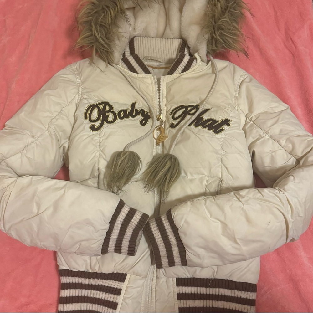 Baby Phat Coat 🫧 Fur Hood & Pompom Drawstrings